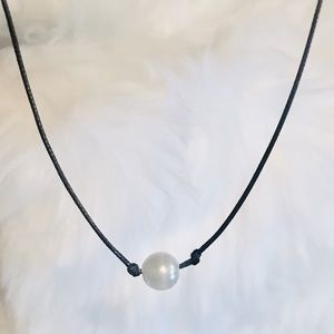 Vsco Girl Single Pearl Choker Necklace 